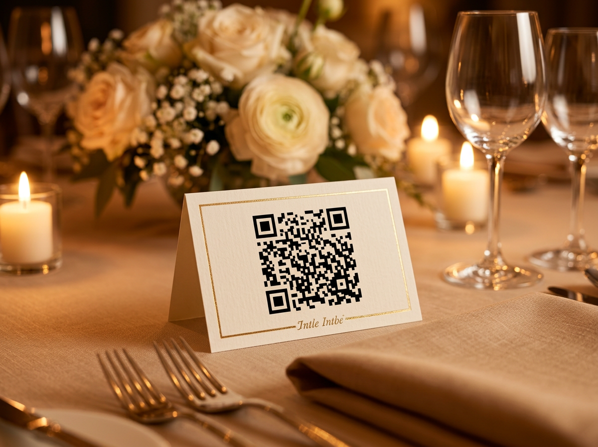 QR code table card at wedding